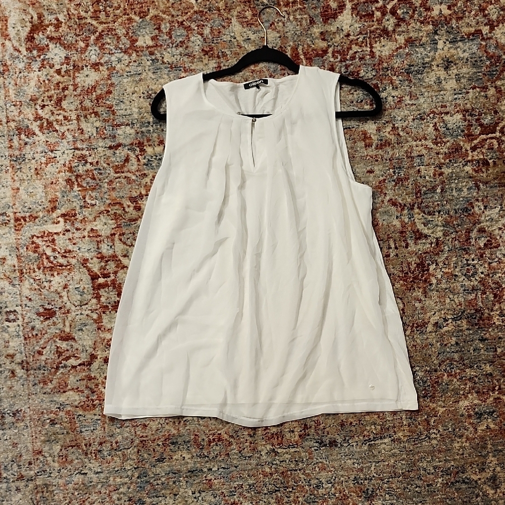 Cream Sleeveless Relaxed Blouse